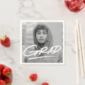 Modern Dashed Afstudeerder Foto Afstuderen Servet (Insitu)