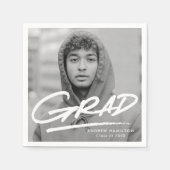 Modern Dashed Afstudeerder Foto Afstuderen Servet (Voorkant)