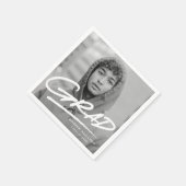 Modern Dashed Afstudeerder Foto Afstuderen Servet (Hoek)