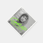 Modern Dashed Afstudeerder Lime Green Foto Afstude Servet (Hoek)