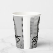 Modern Dashed Black 2025 Foto Afstuderen Papieren Bekers (Rechts)