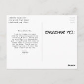 Modern Dashed Foto Afstuderen Bedankt Briefkaart (Achterkant)