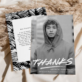 Modern Dashed Photo Afstuderen Bedankkaart