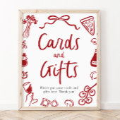 Modern Dat is meer Italiaans Pizza Kaarten en gesc Poster