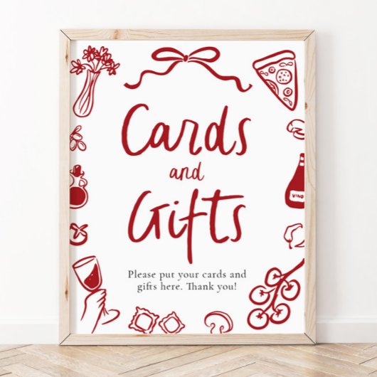 Modern Dat is meer Italiaans Pizza Kaarten en gesc Poster