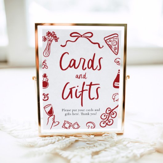 Modern Dat is meer Italiaans Pizza Kaarten en gesc Poster