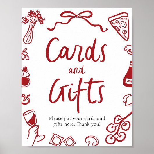 Modern Dat is meer Italiaans Pizza Kaarten en gesc Poster (Voorkant)