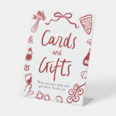 Modern Dat is meer Italiaans Pizza Kaarten en gesc Reclamebord Met Voetstuk (Voorkant)