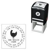 Modern Date & Chicken Boerderij Name Personalized  Zelfinktende Stempel (In situ)