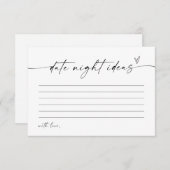 Modern Date Night Ideeën Kaart, minimalistische br Kaart (Voorkant / Achterkant)