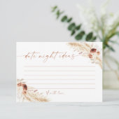 Modern Date Night Ideeën Kaart | Vrijgezellenfeest (Staand voorkant)