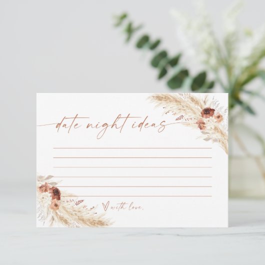 Modern Date Night Ideeën Kaart | Vrijgezellenfeest (Staand voorkant)