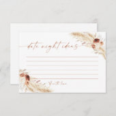 Modern Date Night Ideeën Kaart | Vrijgezellenfeest (Voorkant / Achterkant)