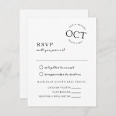Modern Date Seal Deep Black and White Wedding RSVP Save The Date (Voorkant / Achterkant)