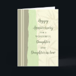 Modern Daughter and Daughter in Law Jubileum Kaart<br><div class="desc">Gelukkige trouwjubileumkaart voor dochter en dochter in de wet met modern design,  en sentimentele vers.</div>