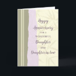 Modern Daughter & Daughter in Law Jubileum Kaart<br><div class="desc">Gelukkige trouwjubileumkaart voor dochter en dochter in de wet met modern design,  en sentimentele vers.</div>