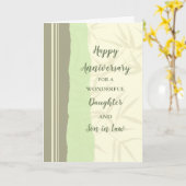 Modern Daughter & Son in Law Bruiloft Jubileum Kaart (Gele Bloem)