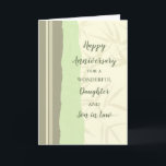 Modern Daughter & Son in Law Bruiloft Jubileum Kaart<br><div class="desc">Gelukkige huwelijksjubileumkaart voor dochter en schoonzoon met modern ontwerp,  en sentimenteel vers.</div>
