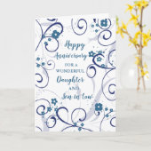 Modern Daughter & Son in Law Bruiloft Jubileum Kaart (Gele Bloem)