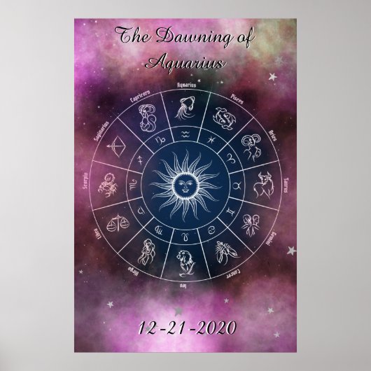 Modern Dawning of Aquarius Wheel Quote Poster (Voorkant)