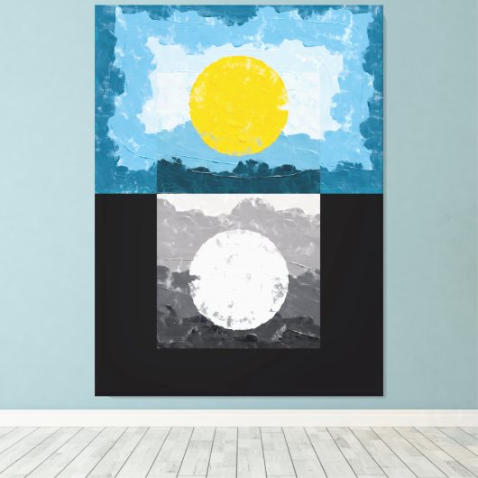 Modern Day and Night Abstract Canvas Afdruk (Insitu (Houten vloer))