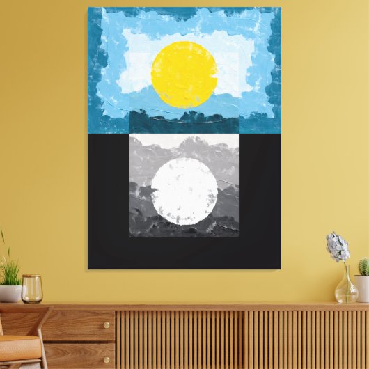 Modern Day and Night Abstract Canvas Afdruk (Insitu (Woonkamer))