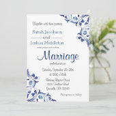 Modern Day Blue Sapphire Floral Kaart (Staand voorkant)