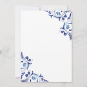 Modern Day Blue Sapphire Floral Kaart (Achterkant)