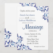 Modern Day Blue Sapphire Floral Kaart (Voorkant / Achterkant)