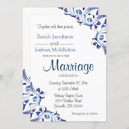 Modern Day Blue Sapphire Floral Kaart