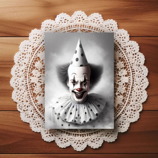 Modern Day Creepy Clown Portrait  Briefkaart
