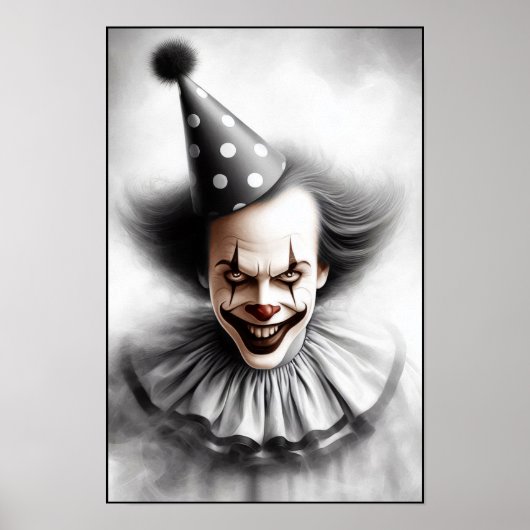 Modern Day Creepy Clown Portrait  Poster (Voorkant)