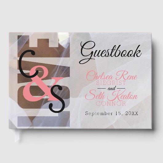 Modern Day Love - Koraal bruiloft gastenboek (Voorkant)