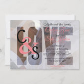 Modern Day Love Wedding - Coral Kaart (Voorkant)