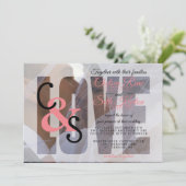 Modern Day Love Wedding - Coral Kaart (Staand voorkant)