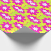 Modern Dazzle Roos Green Yellow Tie Dye Cadeaupapier (Hoek)