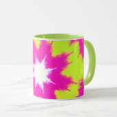 Modern Dazzle Roos Green Yellow Tie Dye Mok (Voorkant rechts)