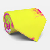 Modern Dazzle Roos Green Yellow Tie Dye Stropdas (Opgerold)