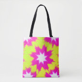 Modern Dazzle Roos Green Yellow Tie Dye Tote Bag (Voorkant)