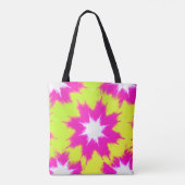 Modern Dazzle Roos Green Yellow Tie Dye Tote Bag (Achterkant)