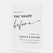 Modern de avond voor repetitie diner teken acryl bord (Hoek)