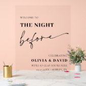 Modern de avond voor repetitie diner teken acryl bord (Huwelijk)