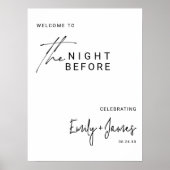 Modern de avond voor repetitie diner welkom poster (Voorkant)