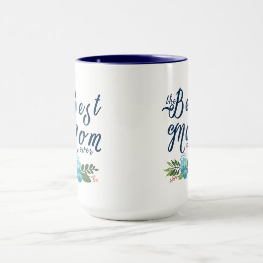 Modern De Beste Moeder Ooit - Blauwe Tekst & Ontwe Mok (Midden)