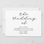 Modern | De bruiloft van | Zwart & Wit | Bruiloft Kaart (Voorkant)