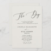 Modern De Dag Beige Elegant & Modern Huwelijk Kaart (Voorkant / Achterkant)