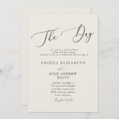 Modern De Dag Beige Elegant & Modern II Bruiloft Kaart (Voorkant / Achterkant)