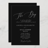 Modern De Dag Zwart Elegant & Modern Huwelijk Kaart (Voorkant / Achterkant)