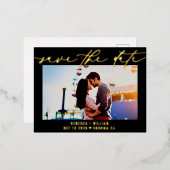 Modern de Foto van het Band van het Manuscript spa Folie Uitnodiging Briefkaart (Voorkant / Achterkant)