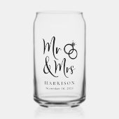 Modern de heer Mrs Wedding Blikvorm Glas (Voorkant)